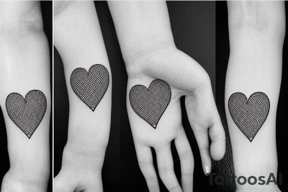 heart shape with simple pattern on inside tattoo idea