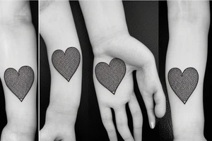 heart shape with simple pattern on inside tattoo idea