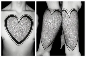 heart shape with simple pattern on inside with faith tattoo idea