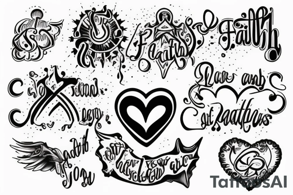 "Faith" word inside heart tattoo tattoo idea
