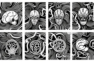 simple outline of a brain in 2 waves tattoo idea