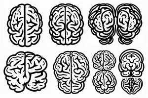 simple outline of a brain in 2 waves tattoo idea
