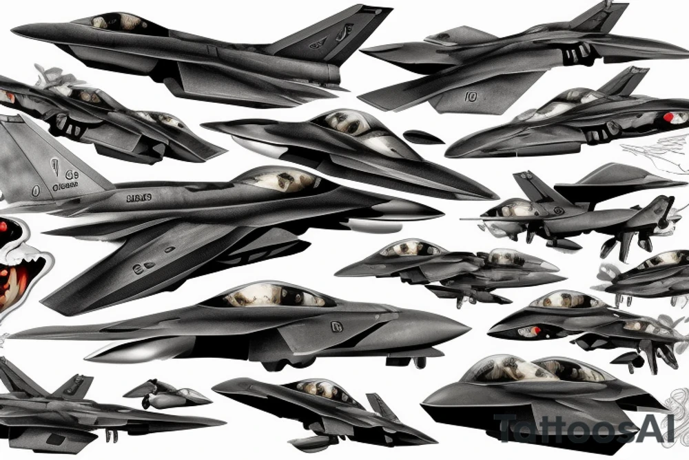 F-22 raptor jet flying through fire and smoke tattoo idea F-22 raptor jet flying through fire and smoke tattoo idea