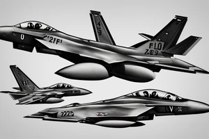 F-22 jet flying through clouds tattoo idea