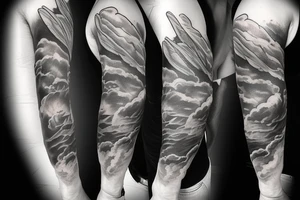 F-22 jet flying through clouds tattoo idea