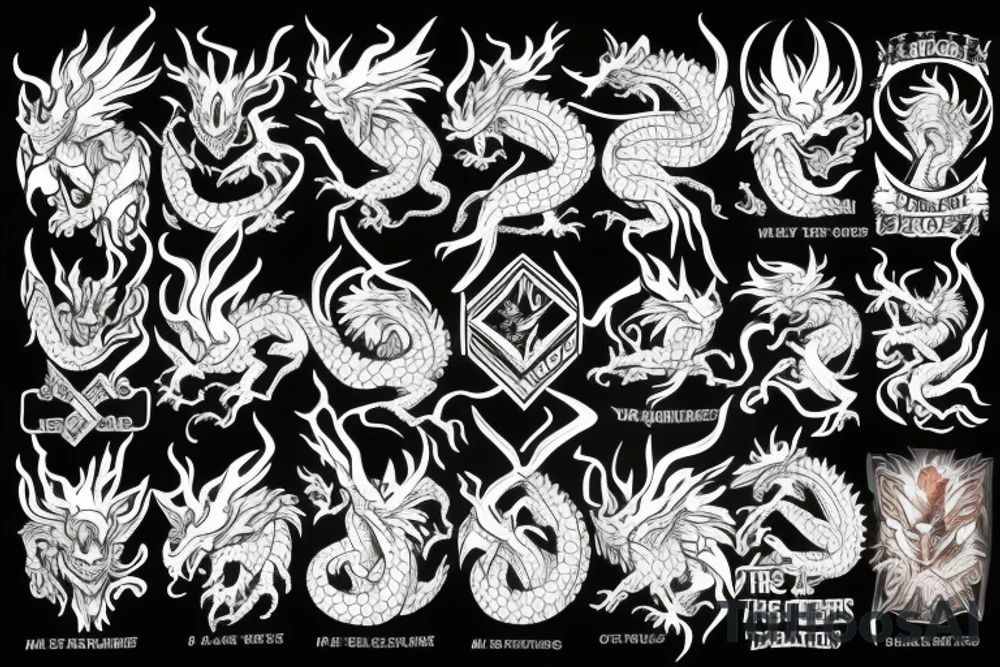 dragon in the mountains tattoo idea
