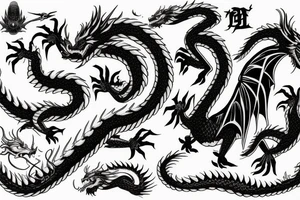 dragon in the mountains tattoo idea