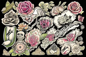 mountain flowers tattoo idea
