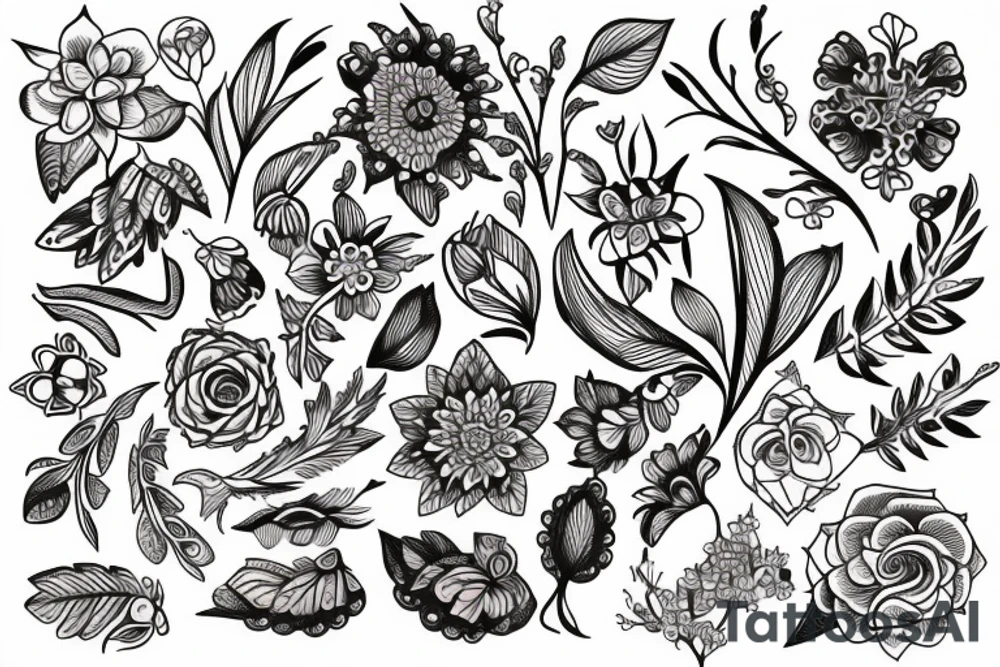 small flower tattoo in boho style tattoo idea