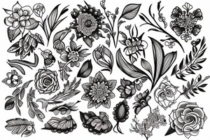 small flower tattoo in boho style tattoo idea