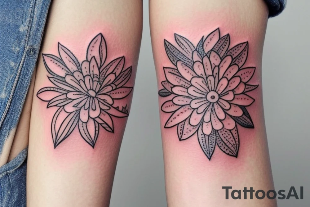 small flower tattoo in boho style tattoo idea