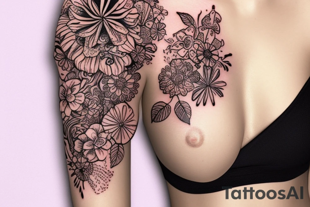 small flower tattoo in boho style tattoo idea