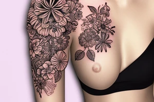 small flower tattoo in boho style tattoo idea