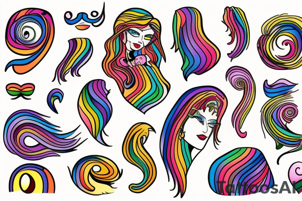 Rainbow lady tattoo idea