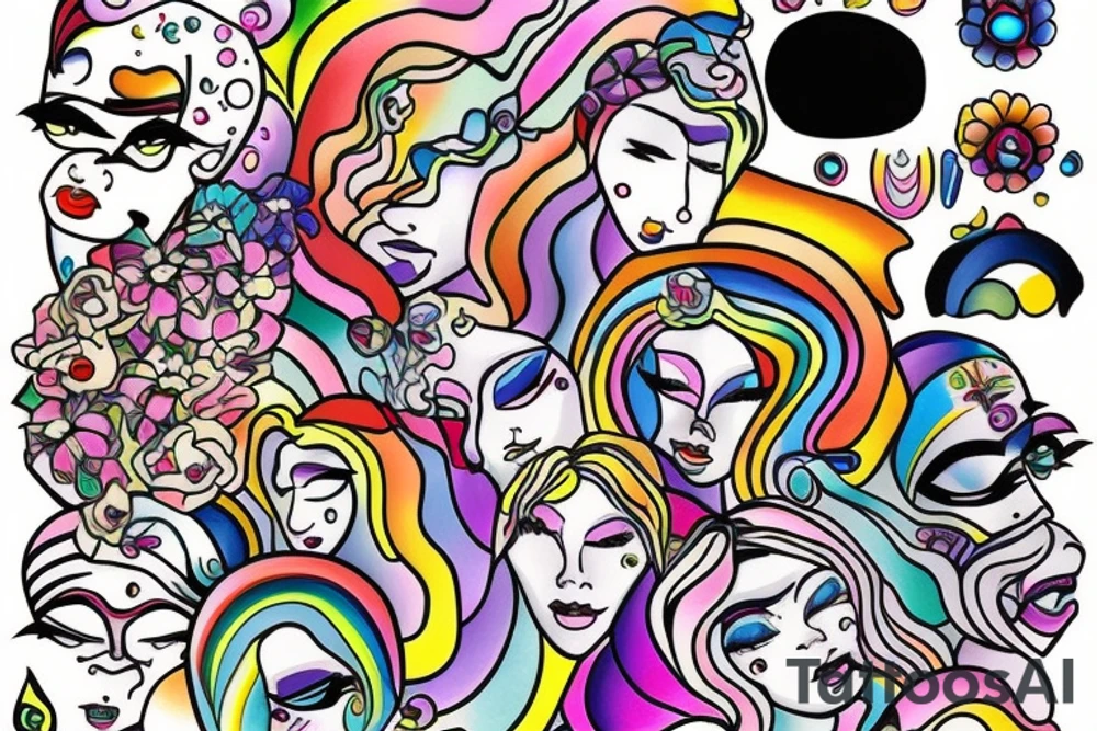 Rainbow lady tattoo idea