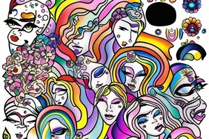 Rainbow lady tattoo idea