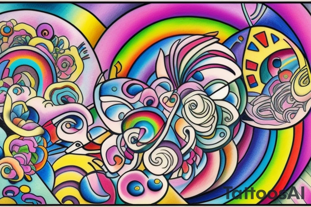 Rainbow lady tattoo idea