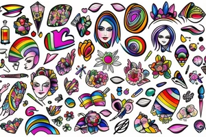 Rainbow lady tattoo idea