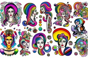 Rainbow lady tattoo idea