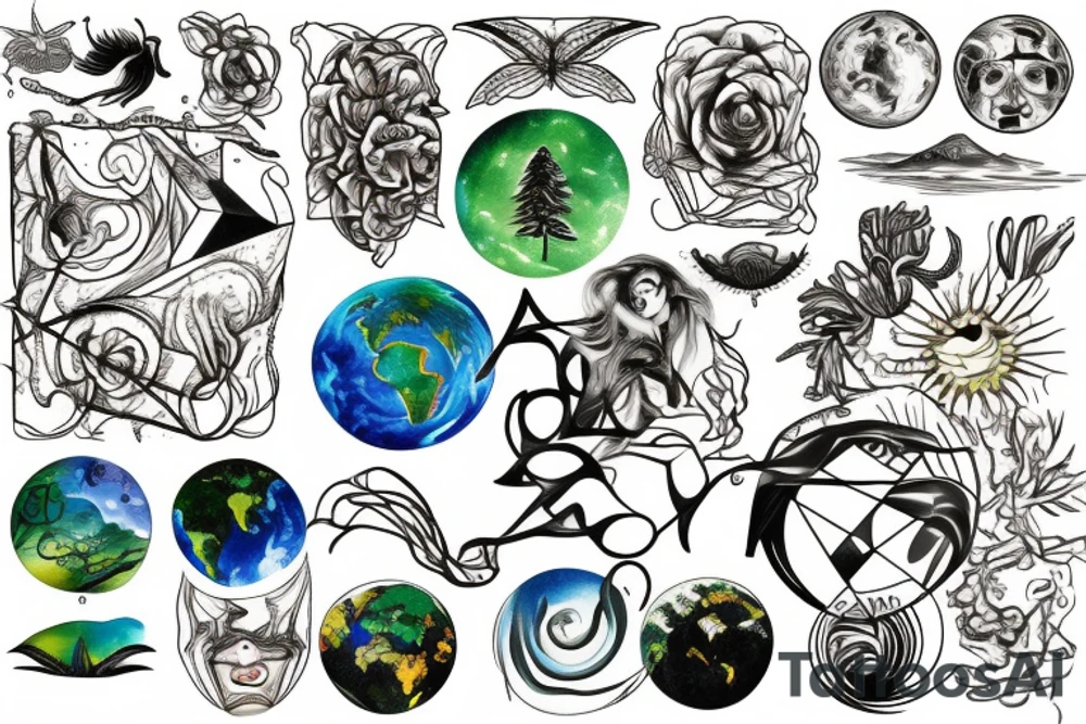 Earth shape tattoo idea