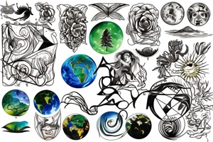 Earth shape tattoo idea
