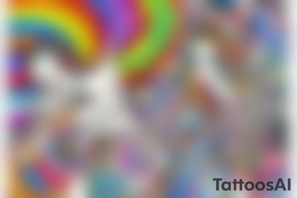 Forrest fairy rainbow lady stained glass tattoo idea