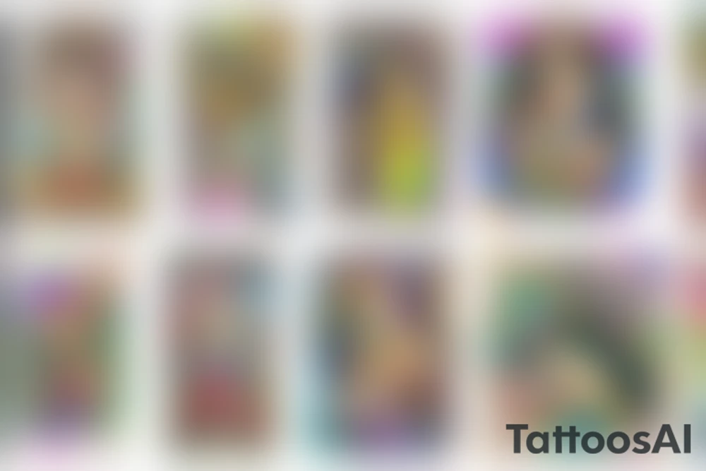 Forrest fairy rainbow lady stained glass tattoo idea