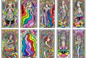 Forrest fairy rainbow lady stained glass tattoo idea