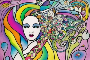 Forrest fairy rainbow lady stained glass tattoo idea