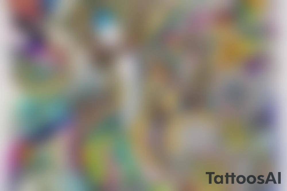 Forrest fairy rainbow lady stained glass tattoo idea