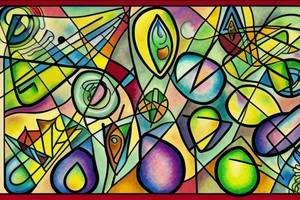 Stained glass avocado lightning tattoo idea