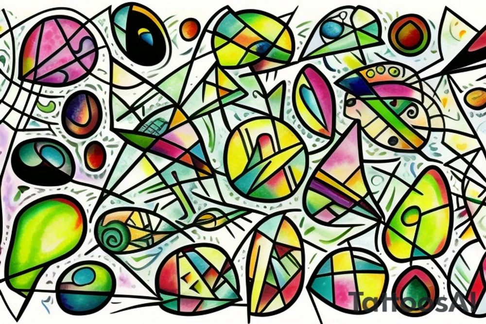 Stained glass avocado lightning tattoo idea