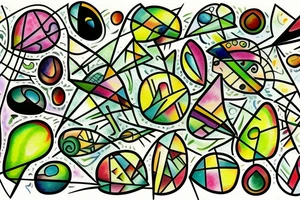 Stained glass avocado lightning tattoo idea