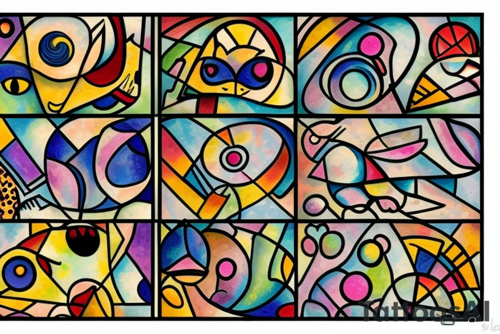 Stained glass cat tattoo idea