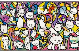 Stained glass cat tattoo idea