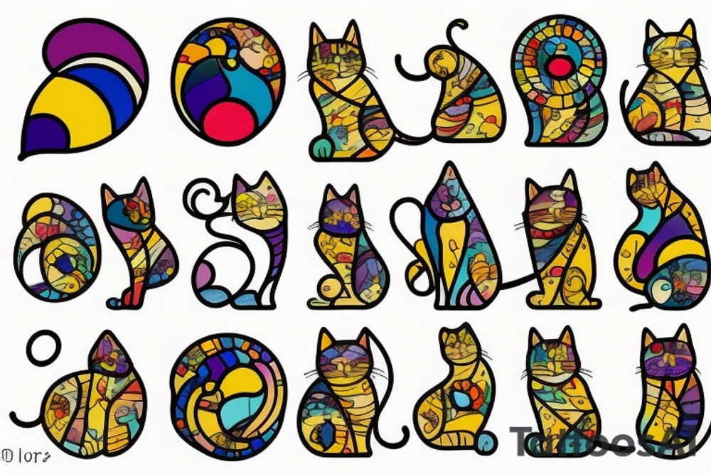 Stained glass cat tattoo idea