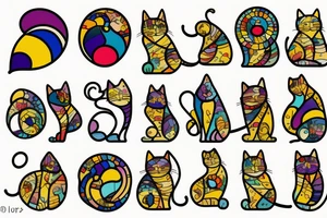 Stained glass cat tattoo idea