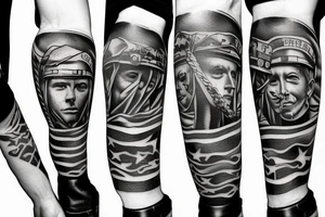 American soldier memorial arm sleve tattoo idea