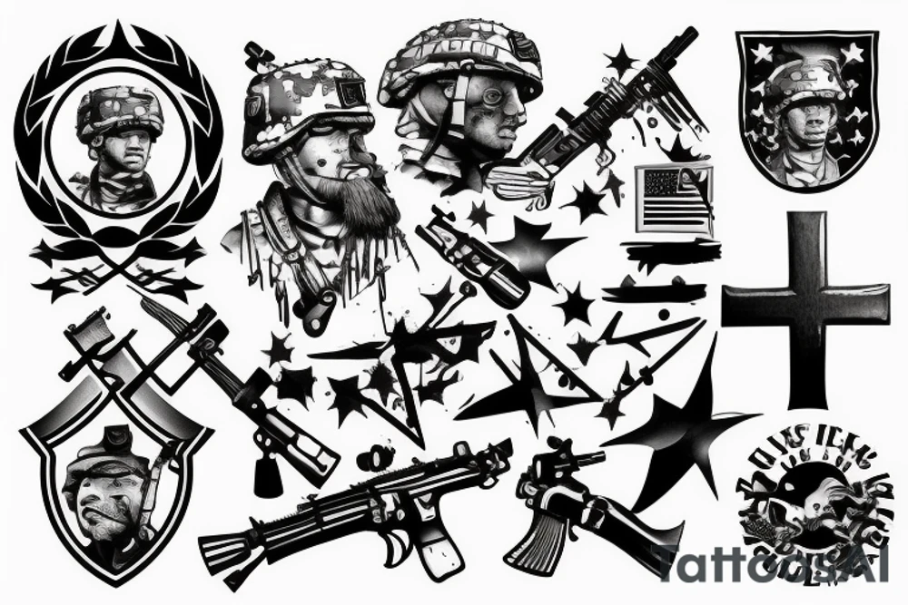 Soldiers cross tattoo idea