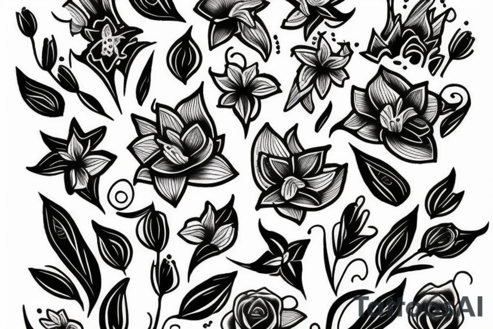 Lilys and lace tattoo idea