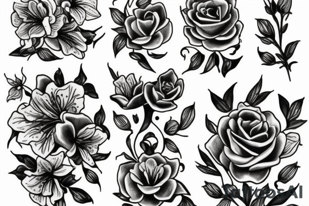 Lilys and lace tattoo idea