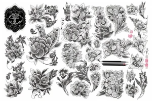 lily's and lace tattoo idea