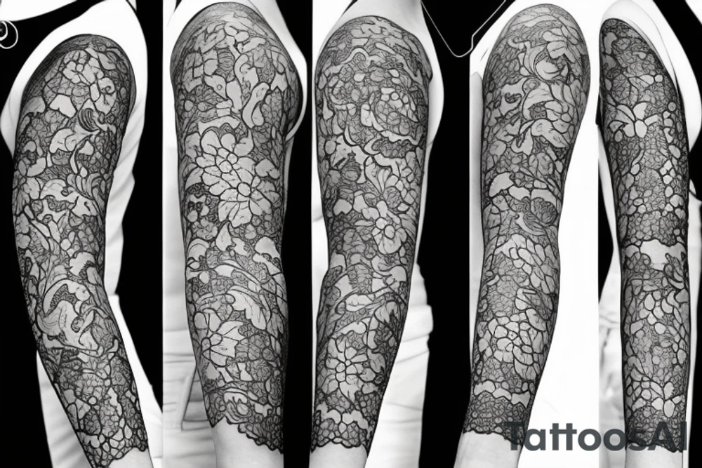 Lily's and lace sleeve tattoo idea