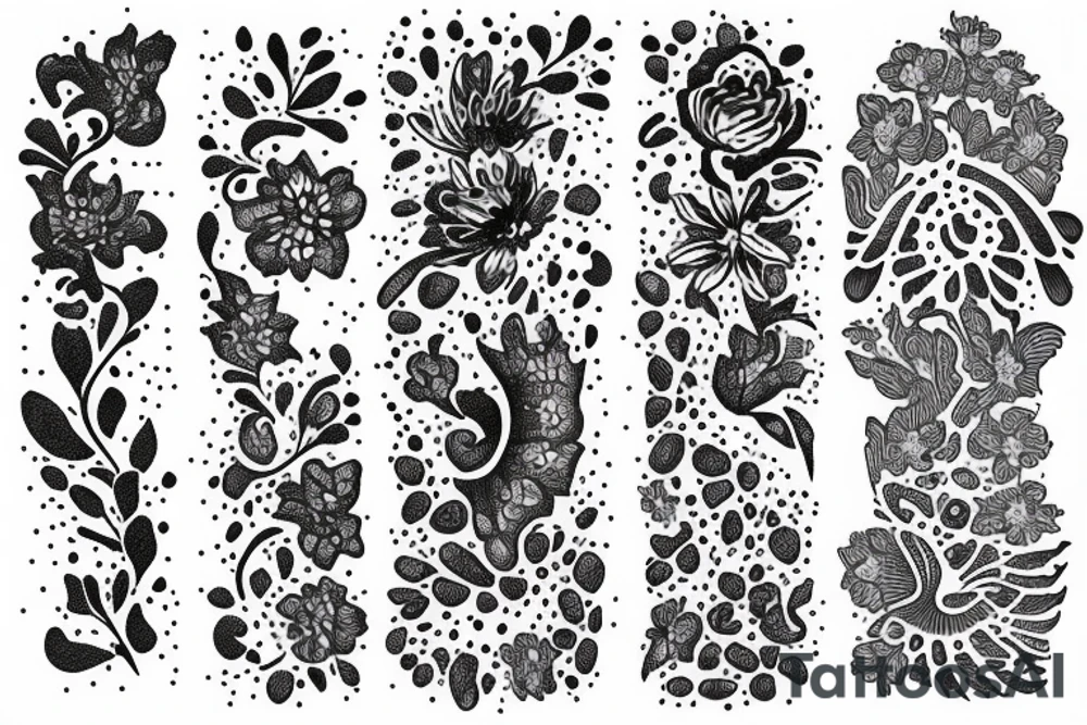 Lily's lace sleeve tattoo idea