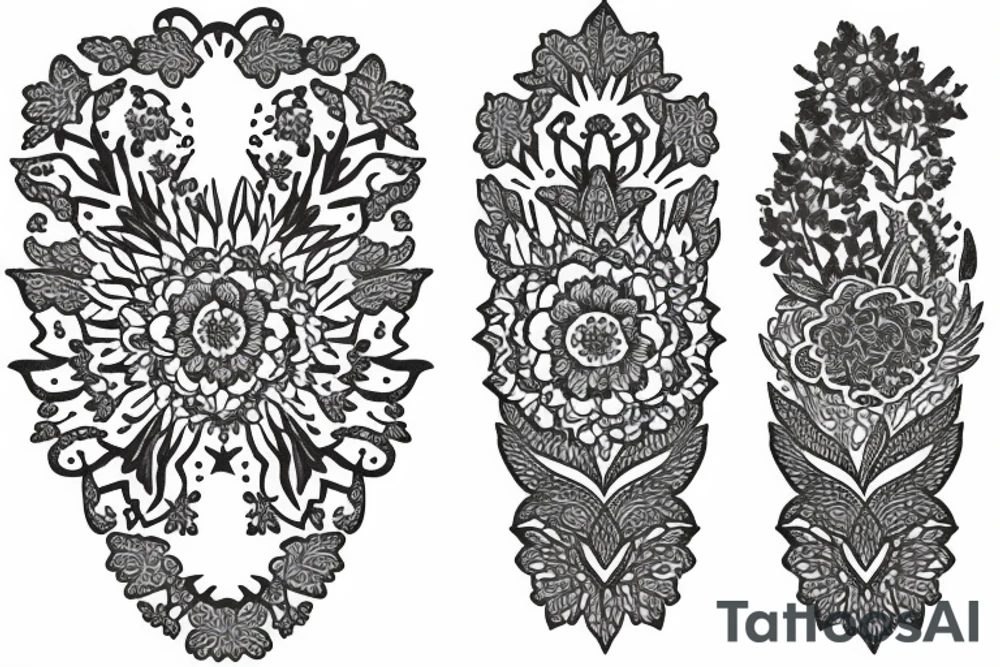 Lily's lace sleeve tattoo idea