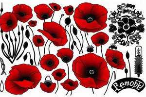 red poppy remembrance tattoo idea