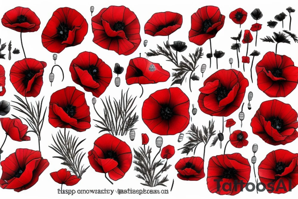red poppy remembrance tattoo idea