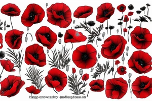 red poppy remembrance tattoo idea