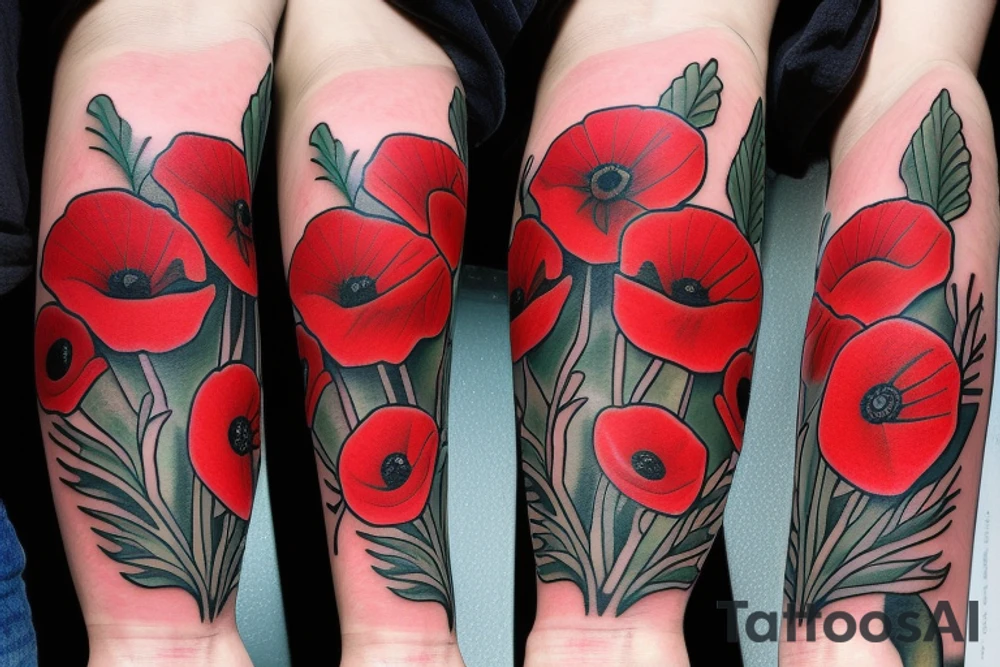 red poppy remembrance tattoo idea