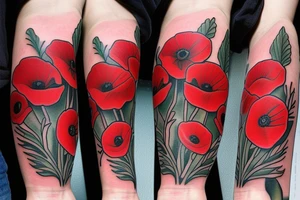 red poppy remembrance tattoo idea